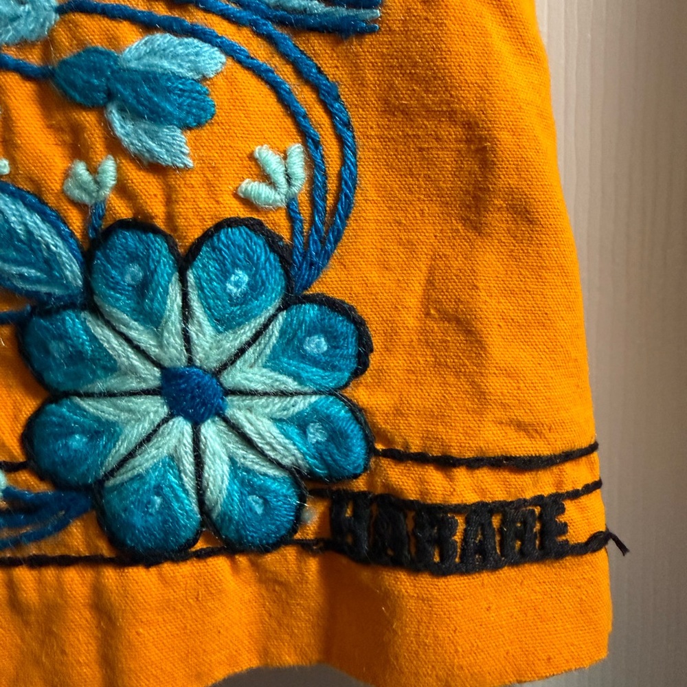 Anthropologie - Harare Bright Orange Embroidered Skirt! Gorgeous - Picture 5 of 10